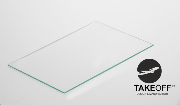Flugzeugtrolley Glasplatte transparent Takeoff - Echtglas Glas